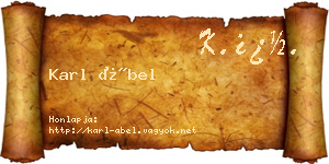Karl Ábel névjegykártya