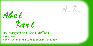 abel karl business card